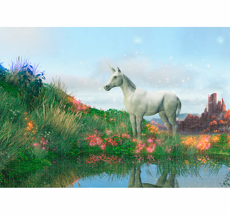 Blind children enchanted with unicorns and flowers - TenStickers