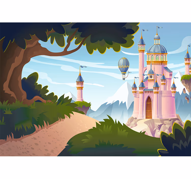 Blind children pink magic castle - TenStickers