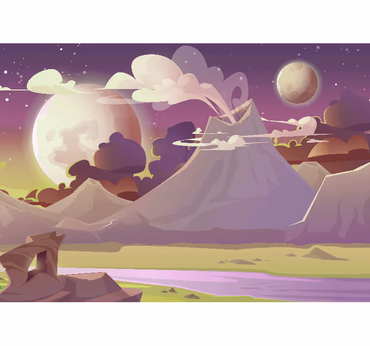 Blind children explore a volcanic alien planet - TenStickers