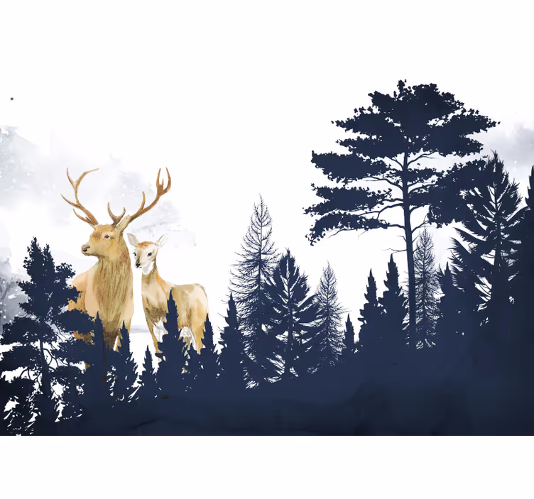 Blind children scandinavian style forest friends - TenStickers