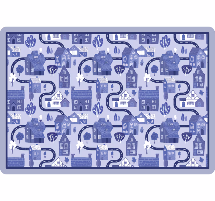 Blind children nordic blue village - TenStickers