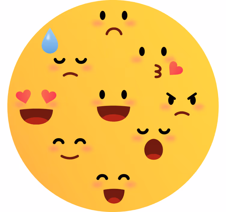 Blind children emoji faces for joyful expression - TenStickers