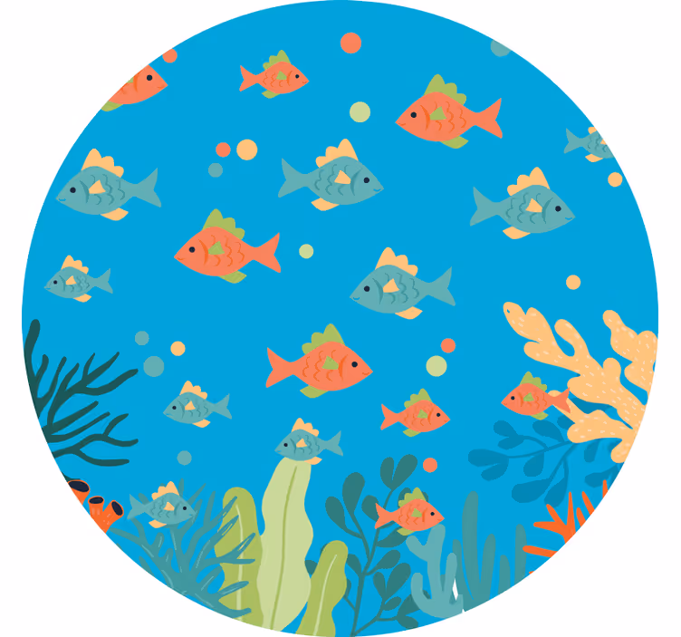 Blind children colorful coral circle - TenStickers