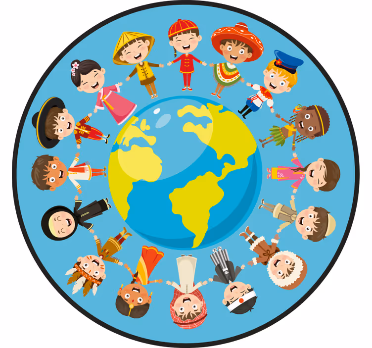 Blind children with ethnic diversity - TenStickers