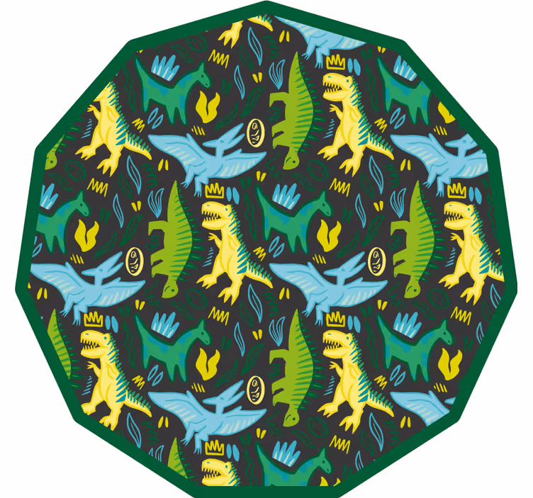 Blind children green dinosaur print fabric - TenStickers