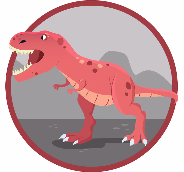 Blind children t-rex illustration for kids roar - TenStickers