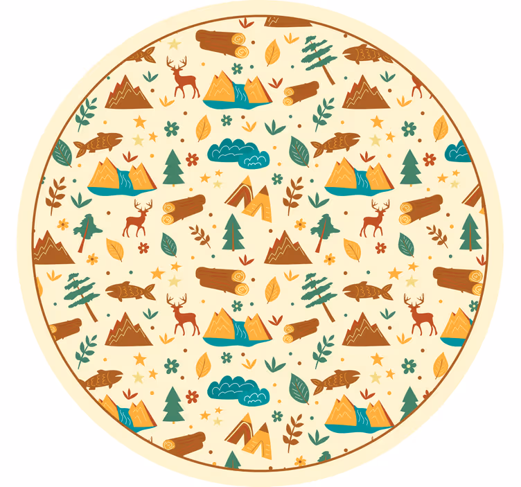 Blind children hand drawn camping time mountain gear - TenStickers