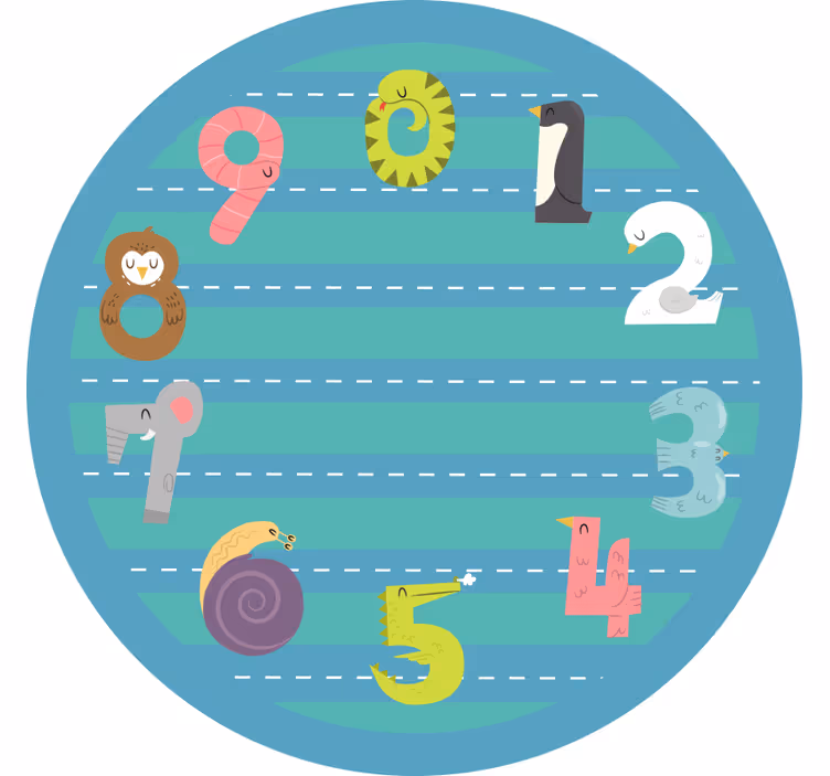Blind children animal numbers - TenStickers