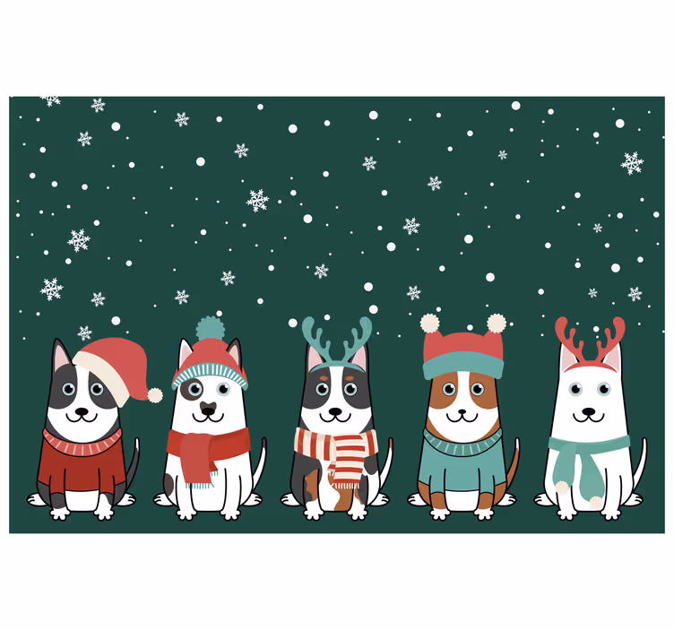 Blind children holiday pups - TenStickers
