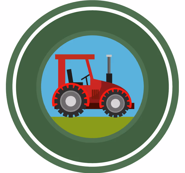 Blind children green circle tractor - TenStickers