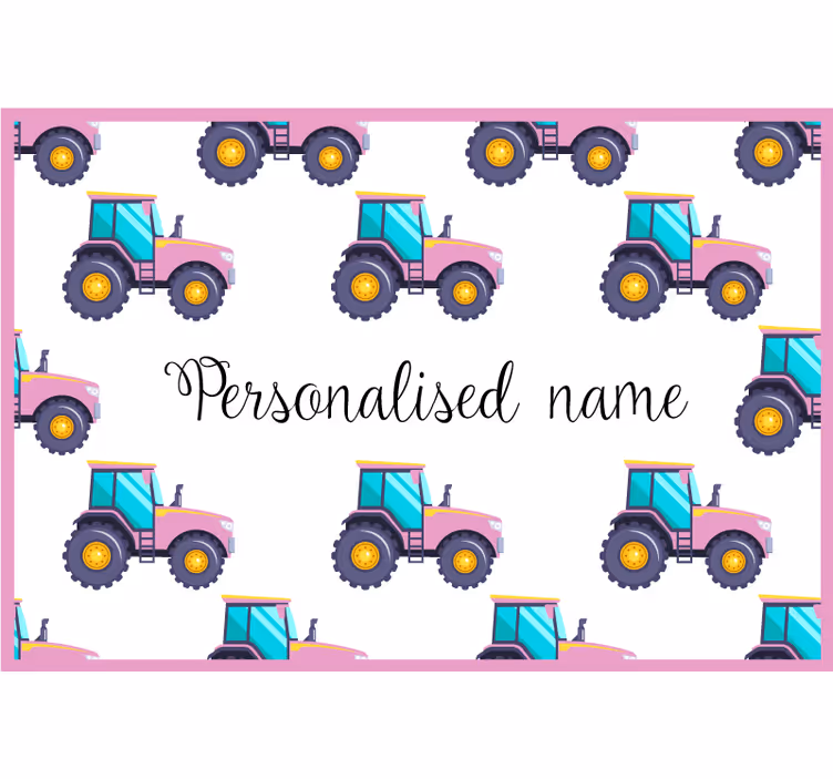 Blind children pink personalized tractor - TenStickers