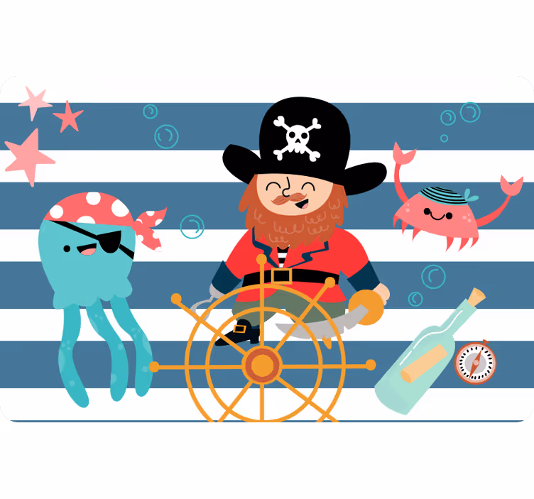 Blind children pirate treasure map for kids - TenStickers