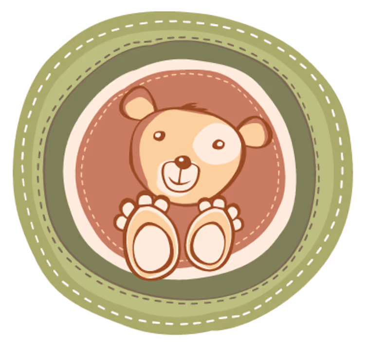 Blind children bear sticker in a circle - TenStickers