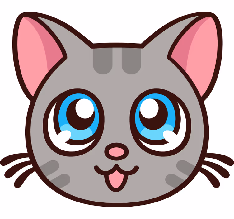Blind children anime cute cat - TenStickers