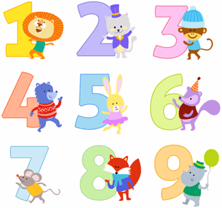 Blind children sticker collection of children's numbers - TenStickers