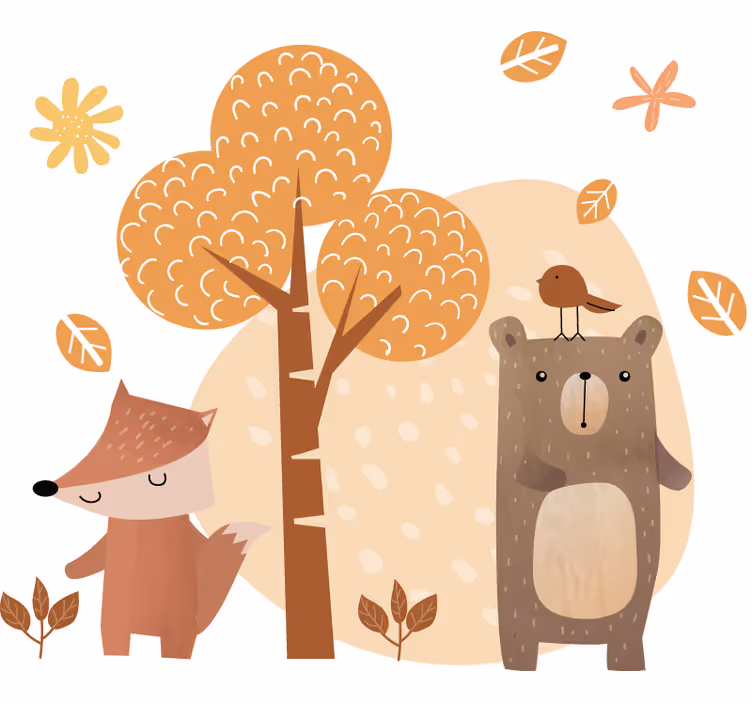 Blind children animals and tree - TenStickers