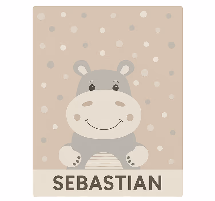 Blind children custom beige hippo - TenStickers