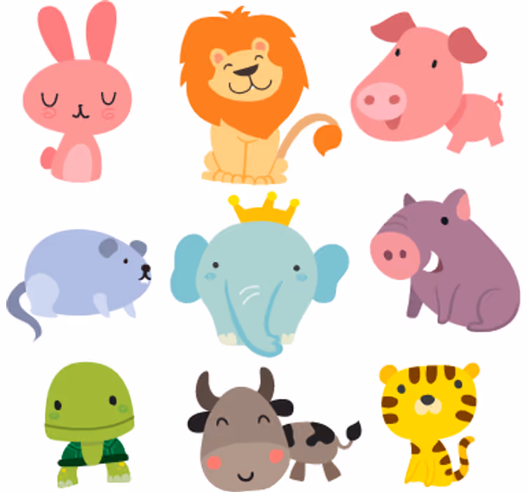 Blind children animal stickers for kids - TenStickers