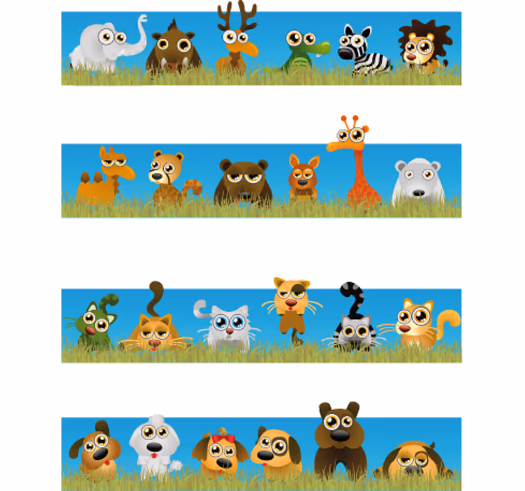 Blind children stripes with animals - TenStickers