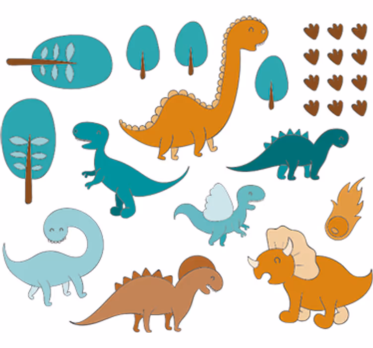 Blind children jurassic landscape sticker - TenStickers
