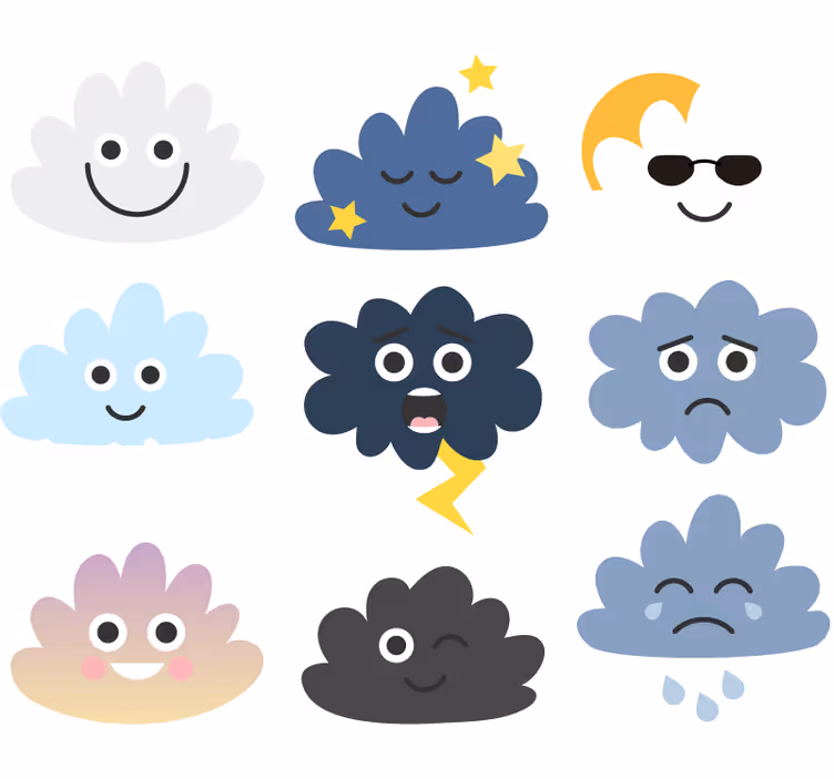 Blind children cloud faces - TenStickers