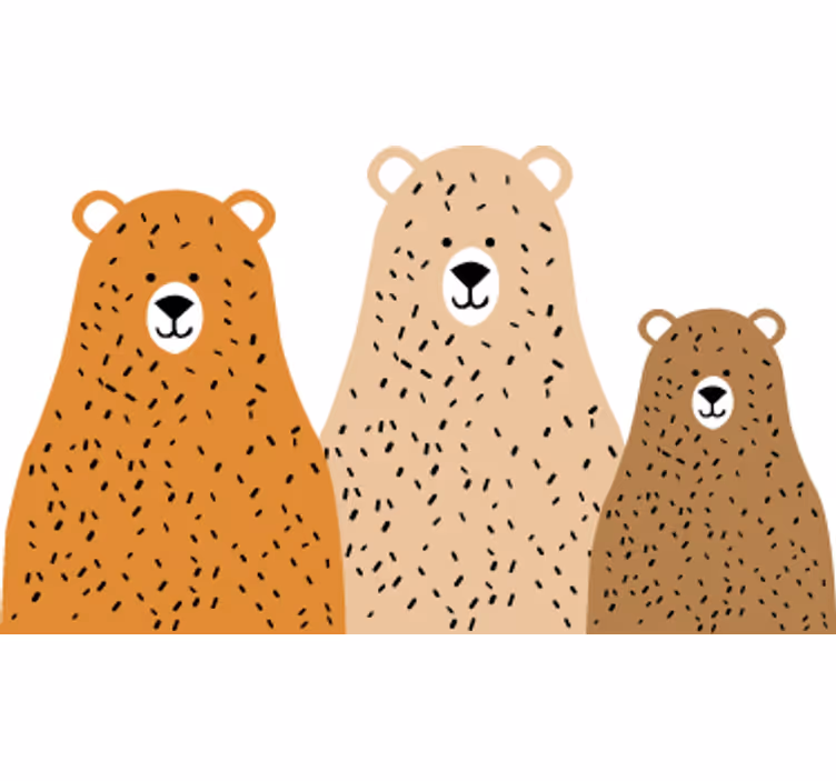 Blind children three bear friends - TenStickers
