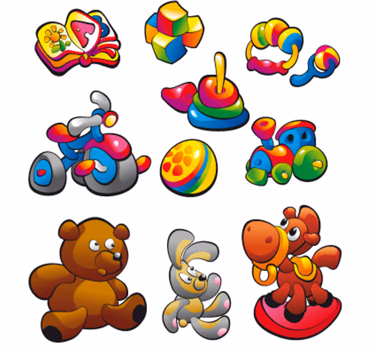 Blind children toy sticker collection - TenStickers