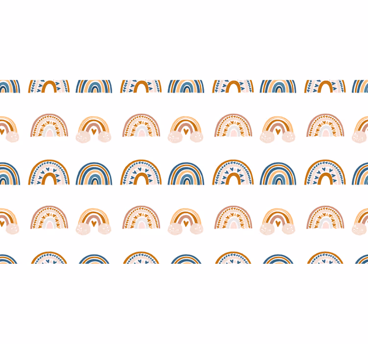 Blind children hand drawn autumn rainbow pattern - TenStickers