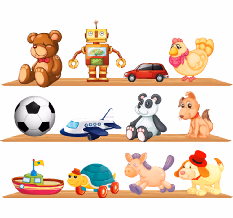 Blind children toy storage shelves - TenStickers