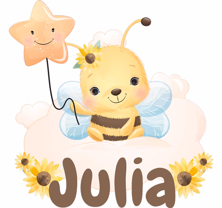 Blind children cute animal bee with name - TenStickers