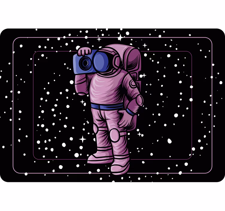 Blind children astronaut holding radio tape - TenStickers