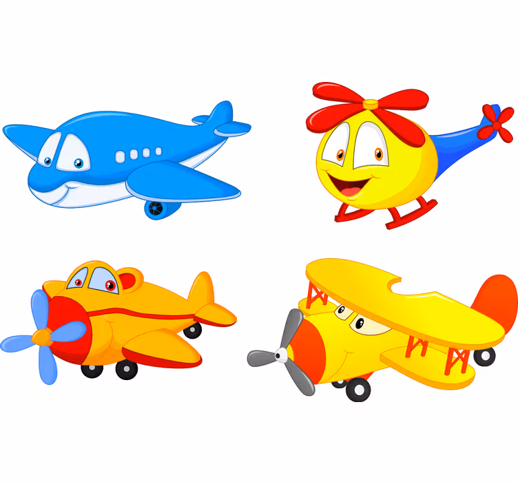 Blind children planes and helicopters with faces - TenStickers
