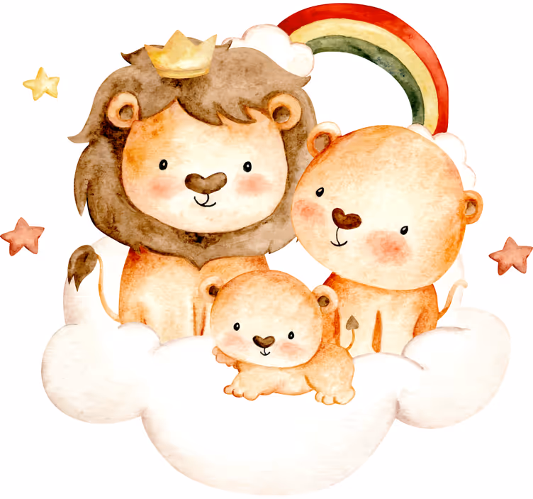 Blind children baby animals with stars and clouds - TenStickers