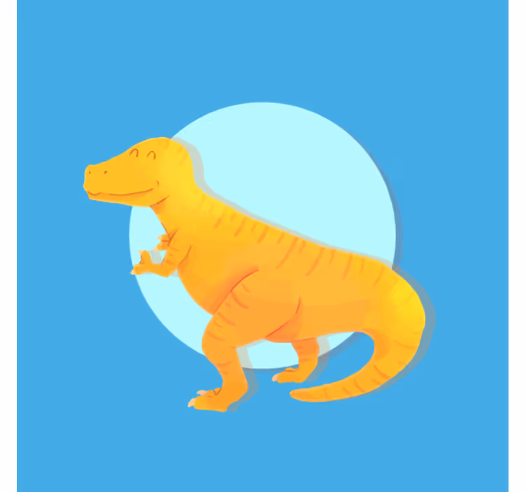 Blind children nordic dinosaur yellow t-rex - TenStickers