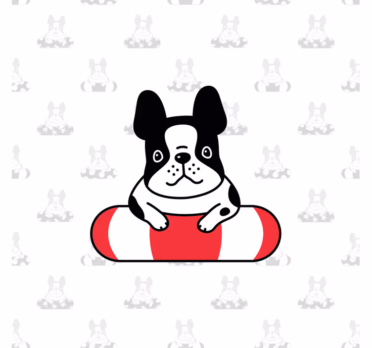 Blind children french bulldog adorable design - TenStickers