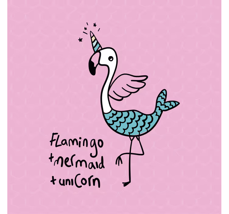 Blind children cute flamingo illustration - TenStickers