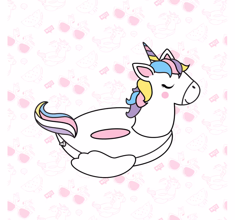 Blind children hand drawn unicorn and flamingos - TenStickers