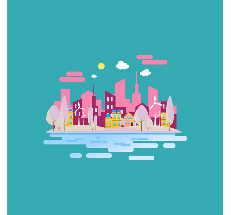 Blind children in the pink city by the sea - TenStickers