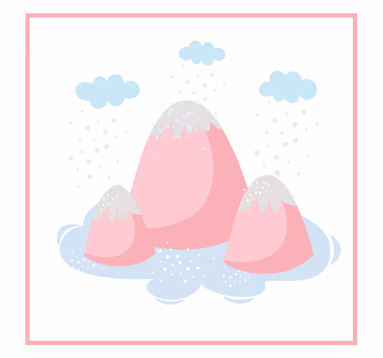Blind children pink mountains with raindrops - TenStickers