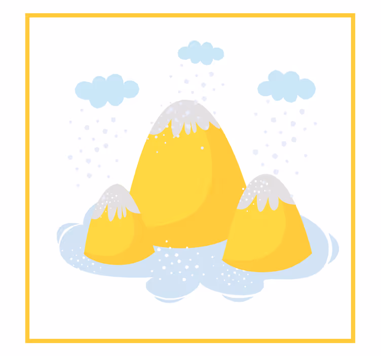 Blind children yellow mountains with raindrops - TenStickers