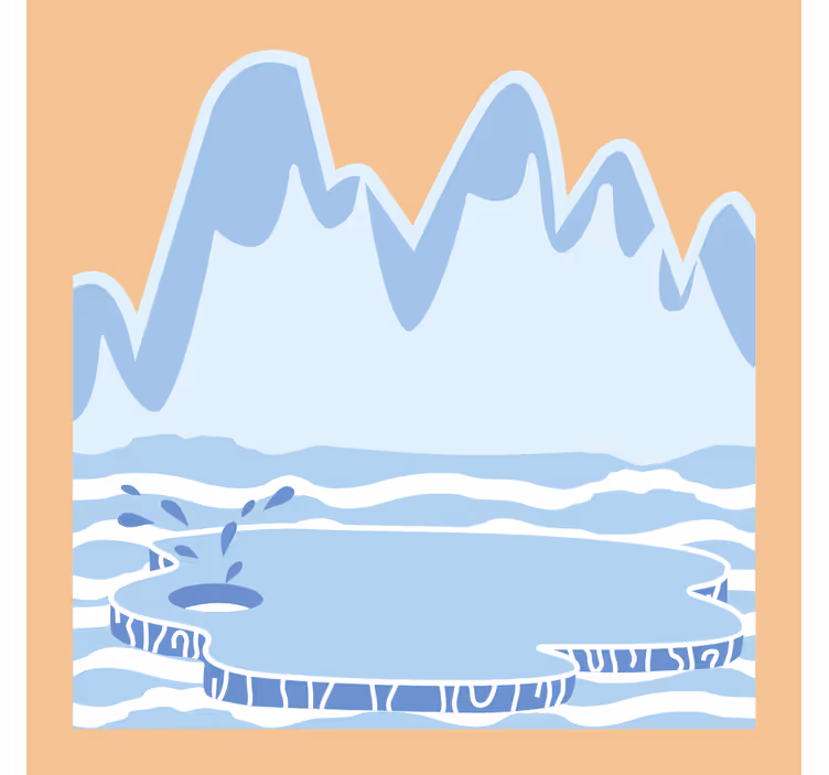 Blind children exploring blue ice mountains - TenStickers