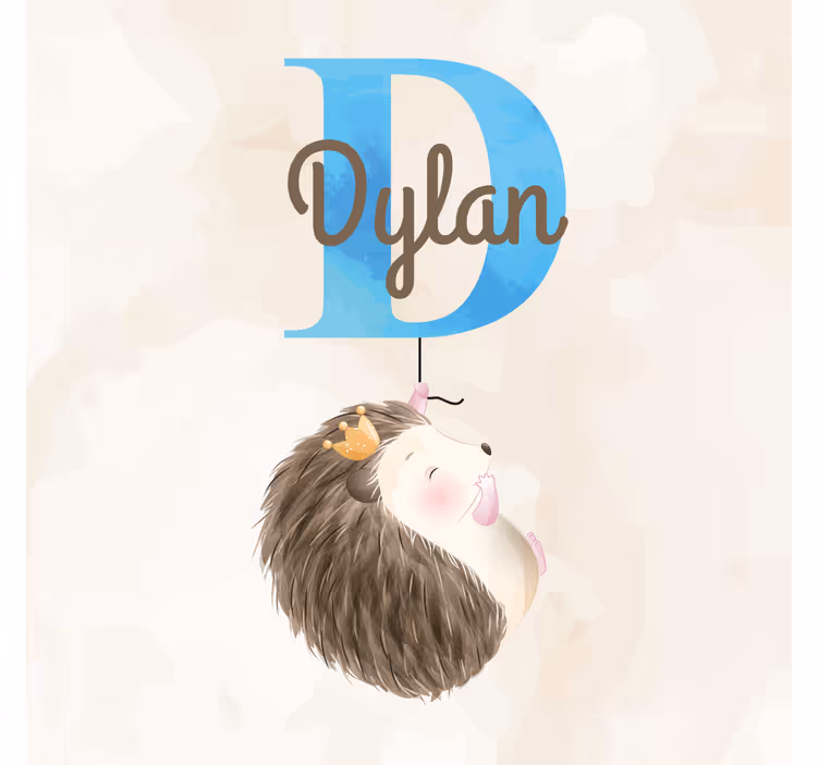 Blind children cute animals hedgehog with name - TenStickers