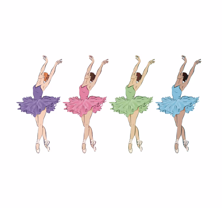 Blind children colorful ballet dancers - TenStickers