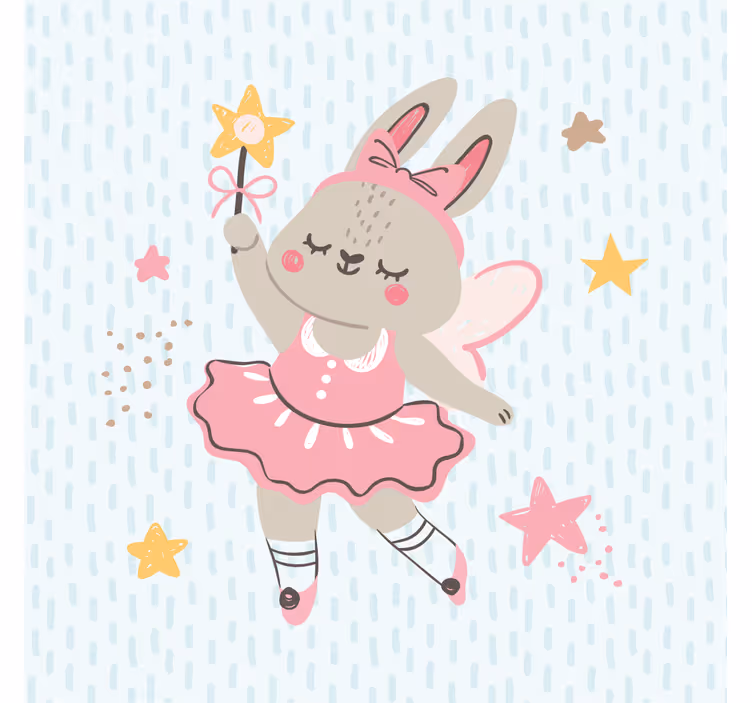 Blind children rabbit fairy illustration with stars - TenStickers