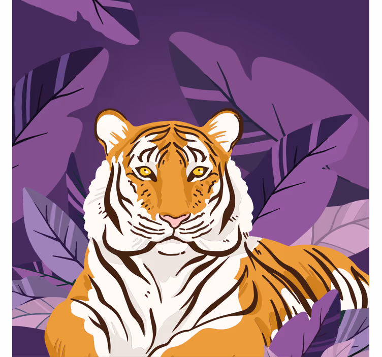 Blind children exploring curious tiger jungle animals - TenStickers