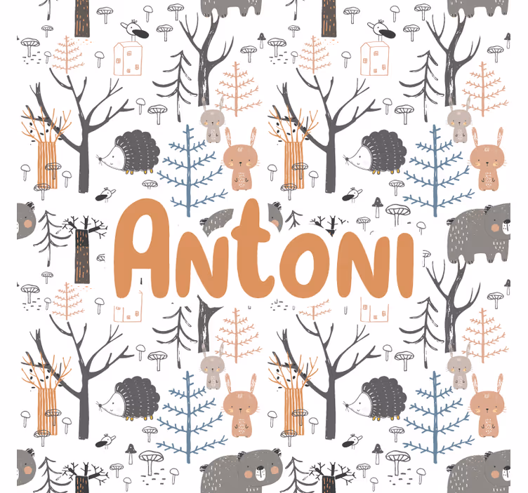 Blind children scandinavian forest with animals - TenStickers