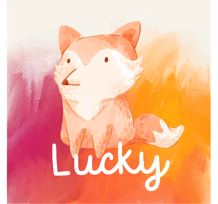 Blind children fox with name - TenStickers