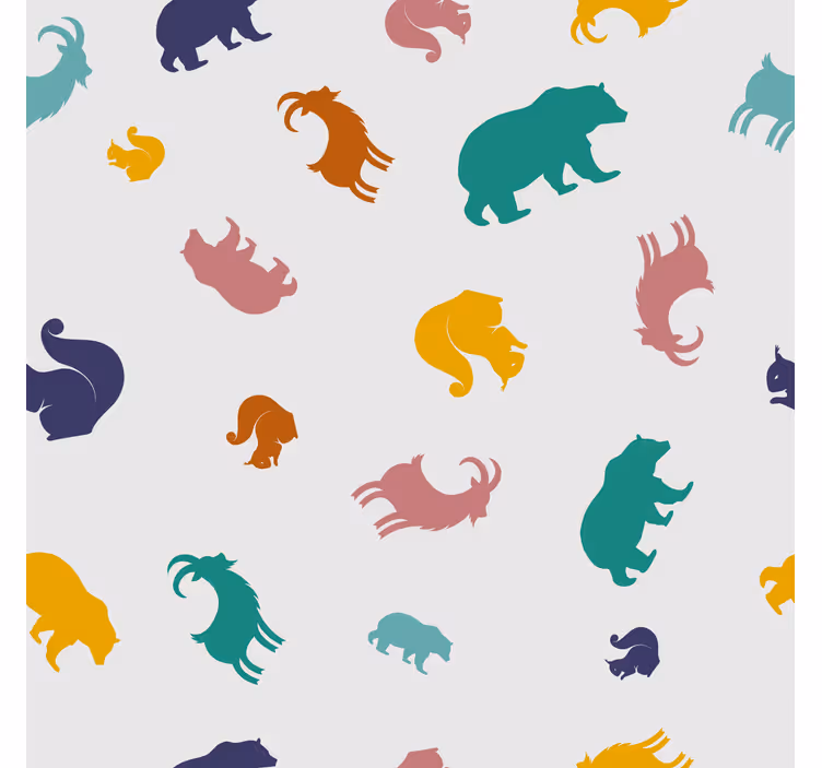 Blind children chamois and bears pattern - TenStickers