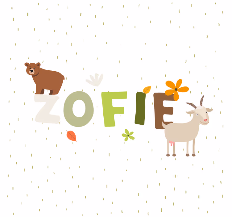 Blind children forest animals with personalized name - TenStickers