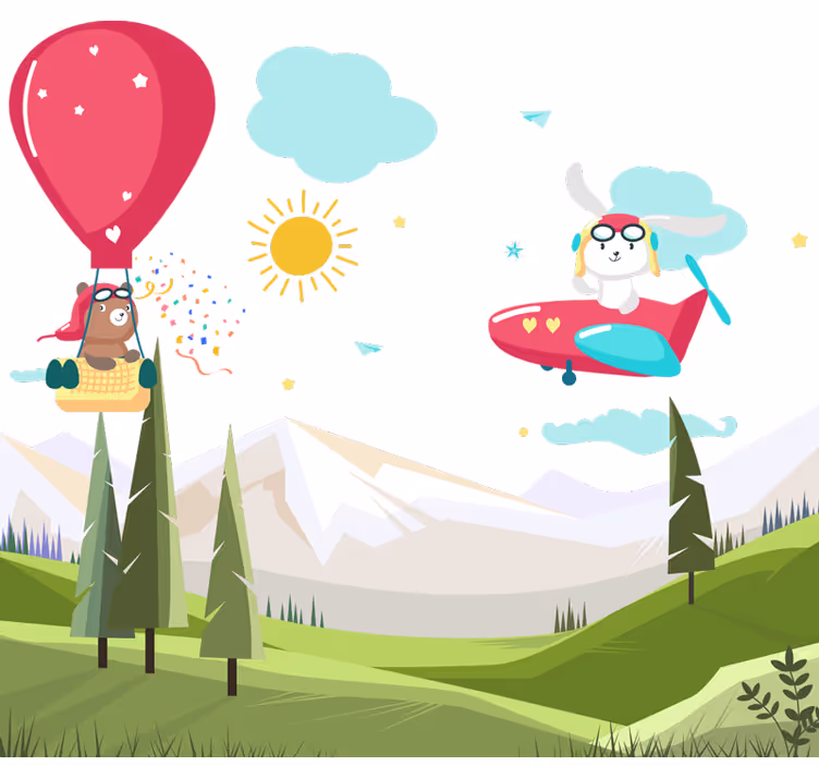 Blind children mountain-themed headboard - TenStickers